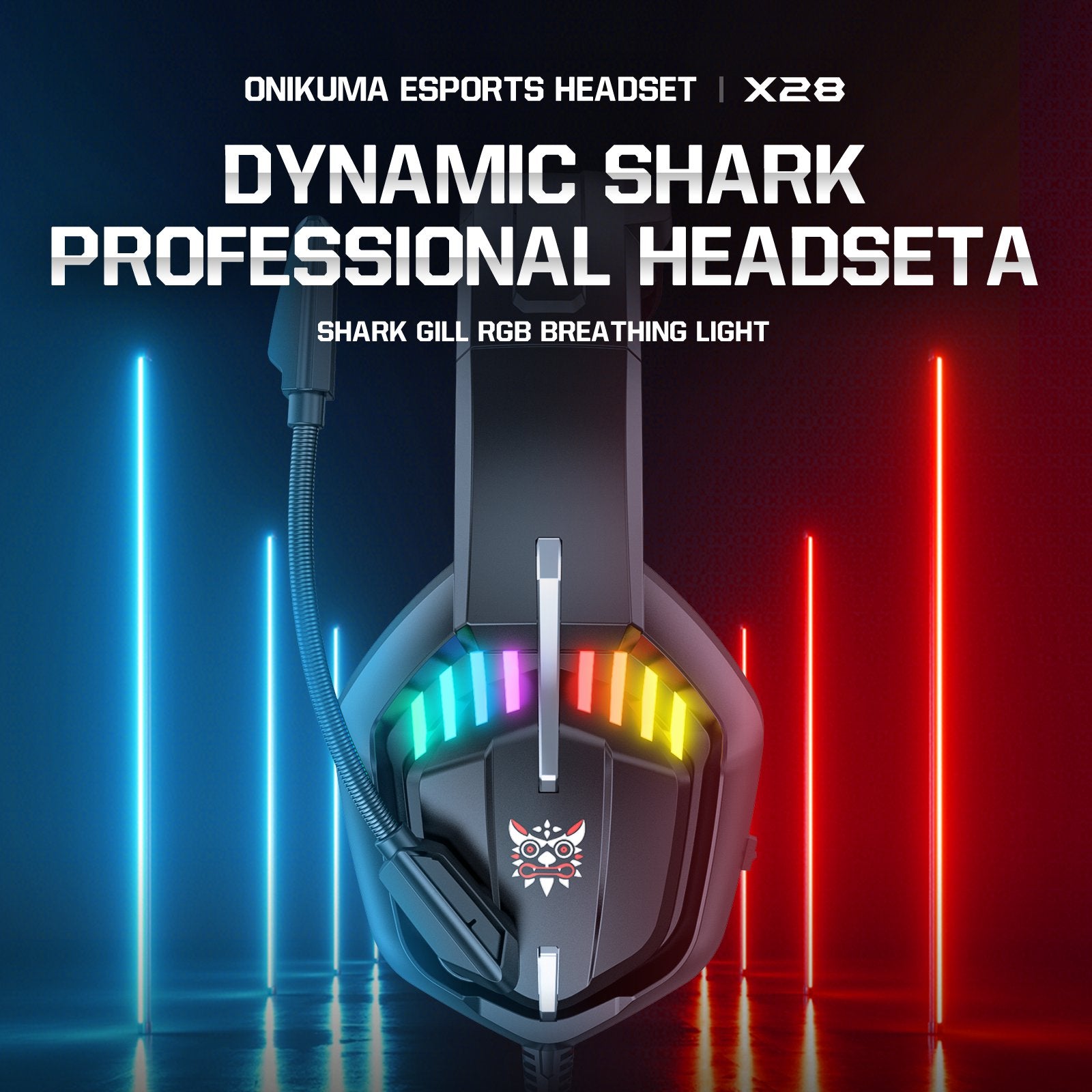 ONIKUMA X28 Wired Backlit Gaming Headset Noise Reduction Head Band Type Earphone ONIKUMA X28 Wired Backlit Gaming Headset Noise Reduction Head Band Type Earphone